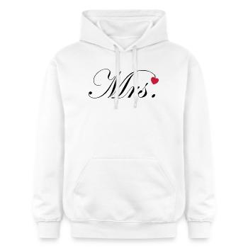 Monsieur et Madame Mariage Décor de cœur pour un couple - Sweat à capuche Softstyle® Gildan Unisexe - blanc - Devant - Liana (172cm) & Jaron (178cm)