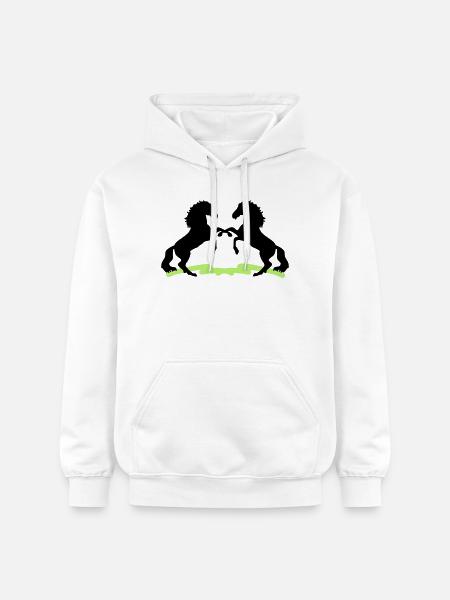 Chevaux - Sweat à capuche Softstyle® Gildan Unisexe - blanc
