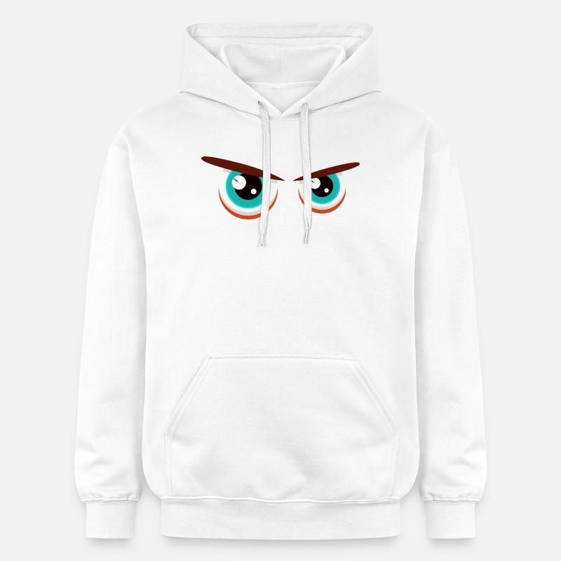 Intensive Blickblicke mit angespannter Mimik - Gildan Unisex Softstyle® Midweight Hoodie - Weiß