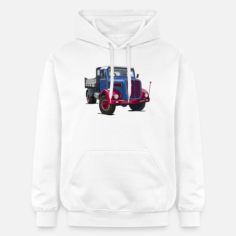 Camion oldtimer - Sweat à capuche Softstyle® Gildan Unisexe - blanc