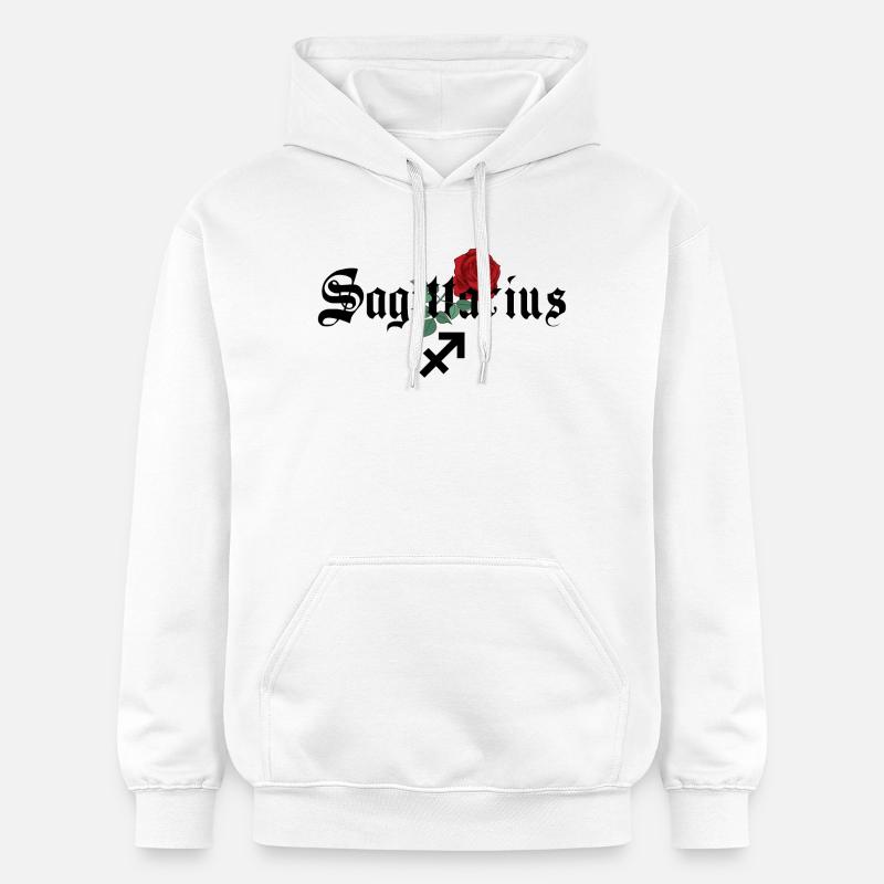 Zodiaque de la Rose du Sagittaire - Sweat à capuche Softstyle® Gildan Unisexe - blanc
