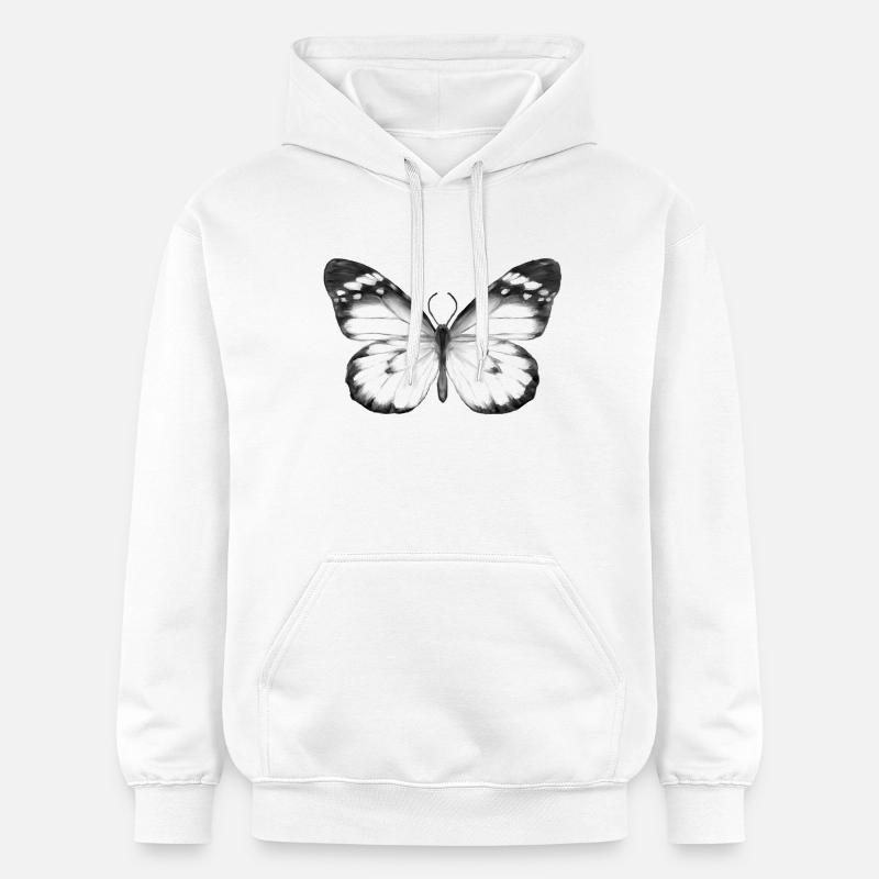 Papillon monochrome - Sweat à capuche Softstyle® Gildan Unisexe - blanc