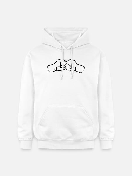 2 Bro Knytnæve knyttede næver venner hold hilsen - Gildan Softstyle® Midweight unisex-hoodie - hvid