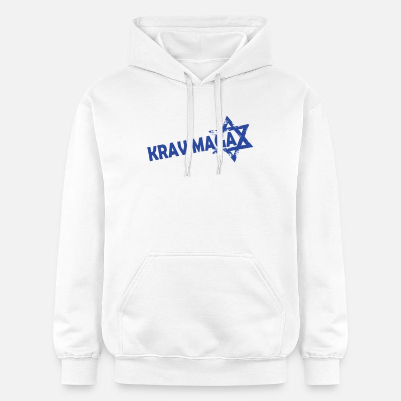 Krav Maga Étoile de David - Sweat à capuche Softstyle® Gildan Unisexe - blanc