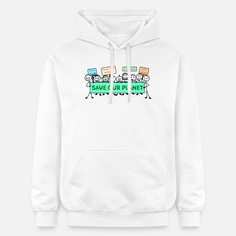 Logo de la manifestation changement climatique - Sweat à capuche Softstyle® Gildan Unisexe - blanc