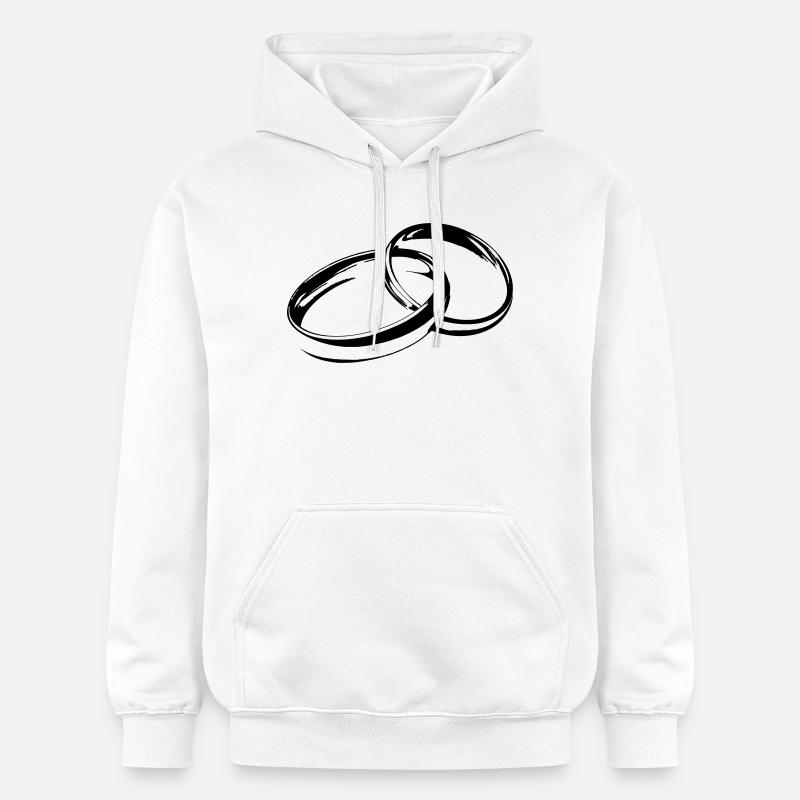 Eheringe Hochzeitsringe Trauringe - Gildan Unisex Softstyle® Midweight Hoodie - Weiß