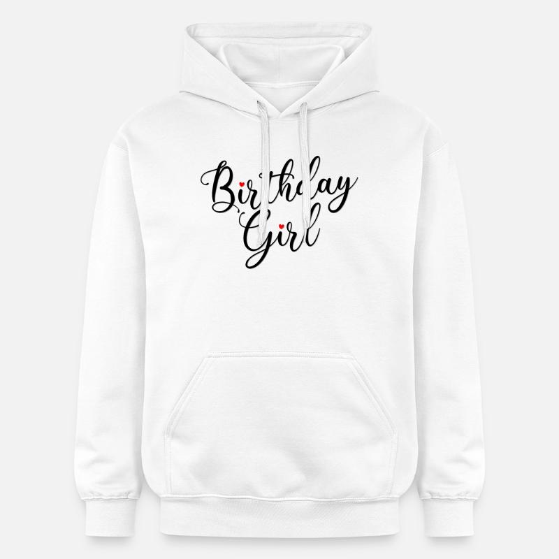 Fille d’anniversaire Script Coeurs - Sweat à capuche Softstyle® Gildan Unisexe - blanc