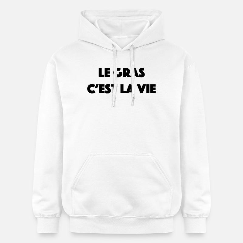 le gras c est la vie - Sweat à capuche Softstyle® Gildan Unisexe - blanc