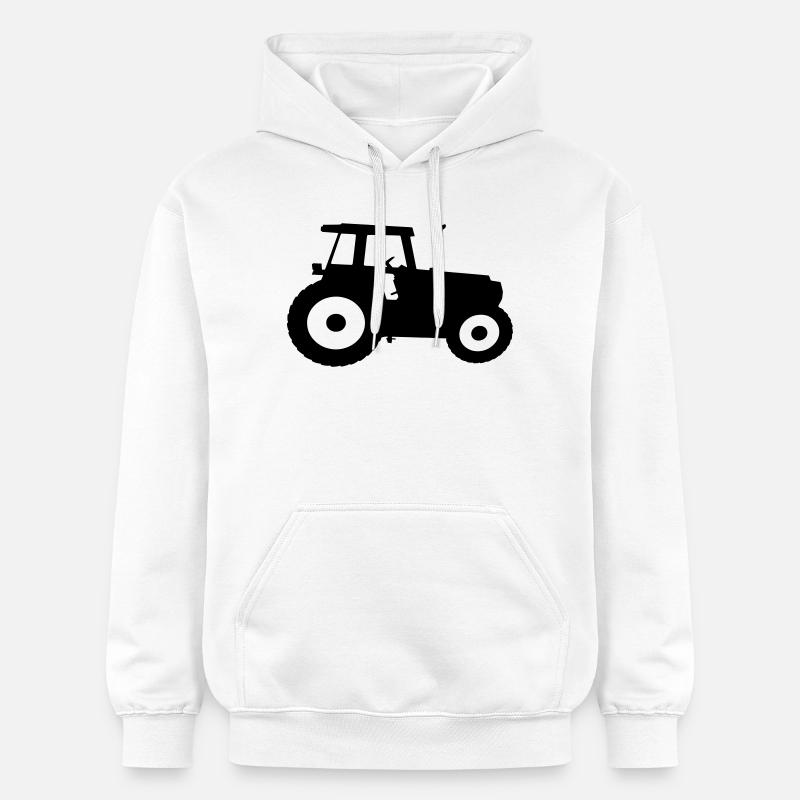 Tracteur silhouette silhouette machine agricole - Sweat à capuche Softstyle® Gildan Unisexe - blanc