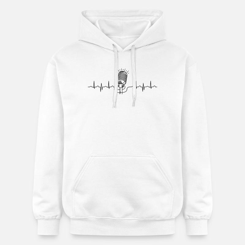 microphone à ligne d’onde - Sweat à capuche Softstyle® Gildan Unisexe - blanc