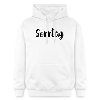 Sonntag Woche Wochenende - Gildan Unisex Softstyle® Midweight Hoodie - Weiß - Vorne - Liana (172cm) & Jaron (178cm)