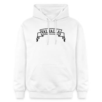 Valhalla in the banner - Gildan Unisex Softstyle® Midweight Hoodie - white - Front - Liana (172cm) & Jaron (178cm)