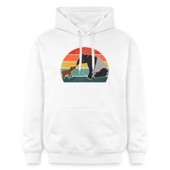 Tapir Familie Mutter Kind Baby Vintage Geschenk - Gildan Unisex Softstyle® Midweight Hoodie - Weiß - Vorne - Liana (172cm) & Jaron (178cm)