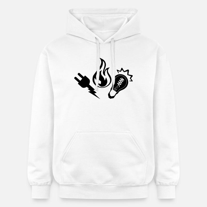 Logo électrique et chauffant - Sweat à capuche Softstyle® Gildan Unisexe - blanc