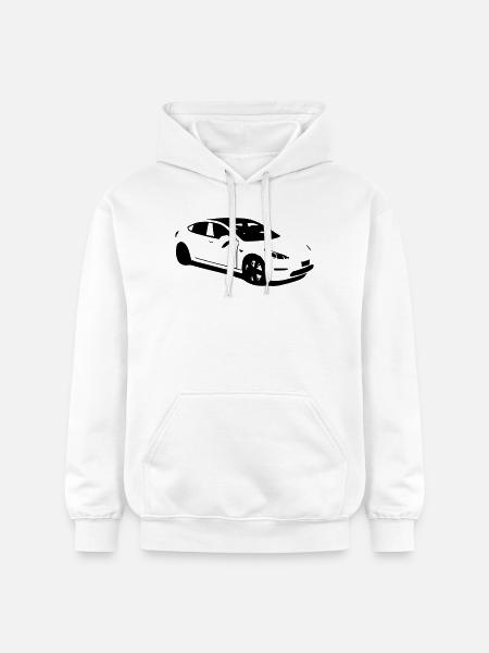 Elbil Tesla Model 3 elbil - Gildan Softstyle® Midweight unisex-hoodie - hvid