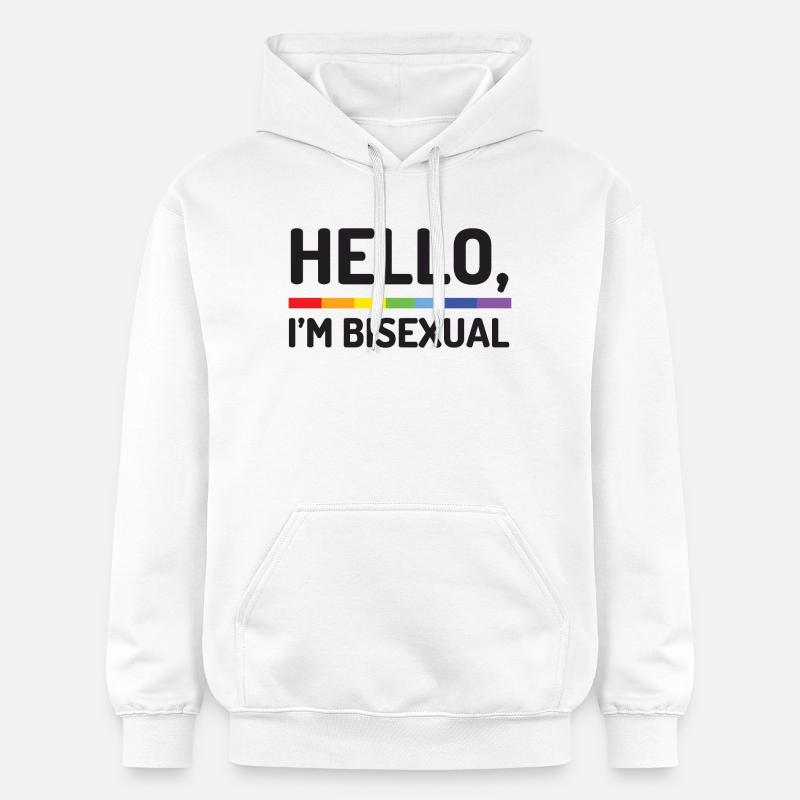 Hallo, ich bin bisexuell - Gildan Unisex Softstyle® Midweight Hoodie - Weiß