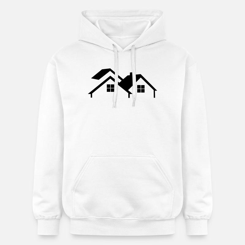 Logo de la maison simple - Sweat à capuche Softstyle® Gildan Unisexe - blanc