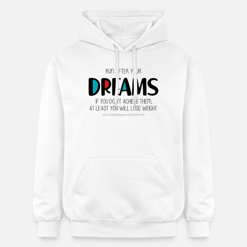 Courez après vos rêves - Sweat à capuche Softstyle® Gildan Unisexe - blanc