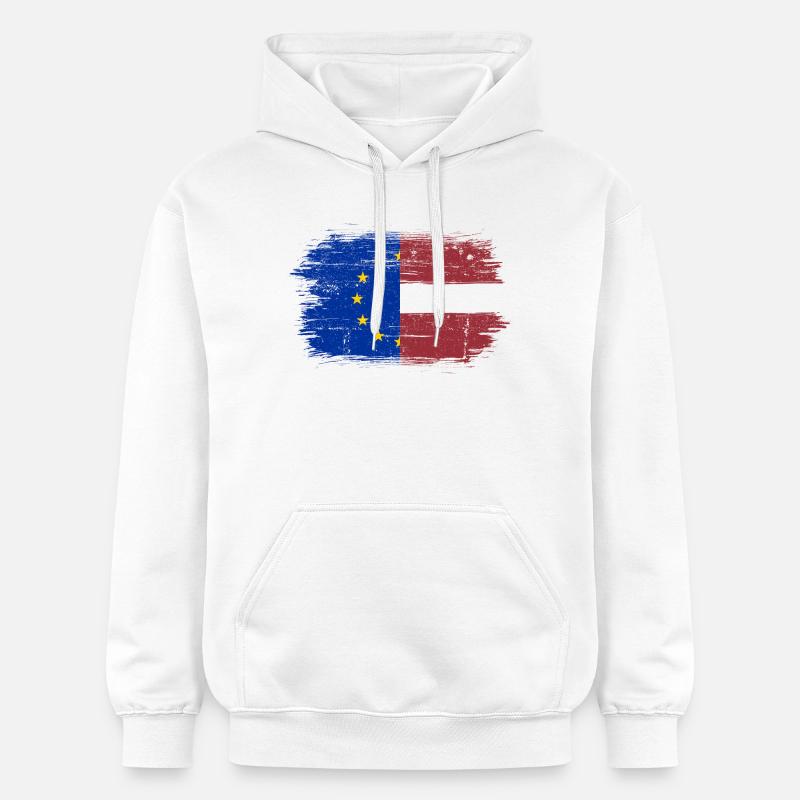 Eu europe lettonie drapeau - Sweat à capuche Softstyle® Gildan Unisexe - blanc