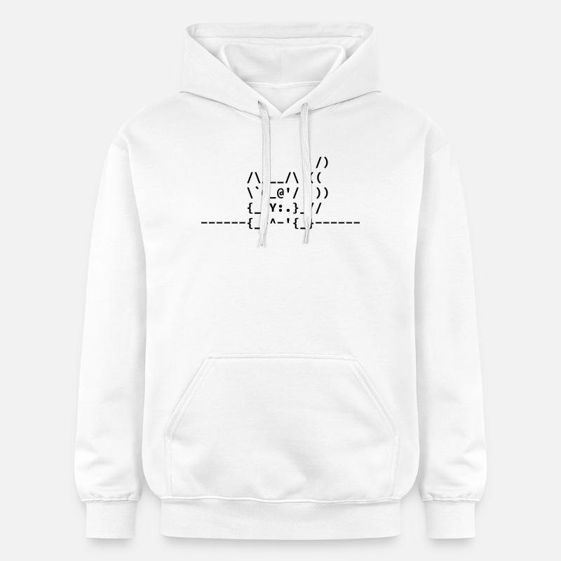 Chat Ascii - Sweat à capuche Softstyle® Gildan Unisexe - blanc
