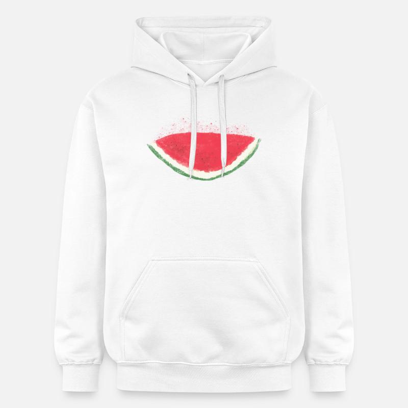 Melon, pastèque, aquarelle - Sweat à capuche Softstyle® Gildan Unisexe - blanc