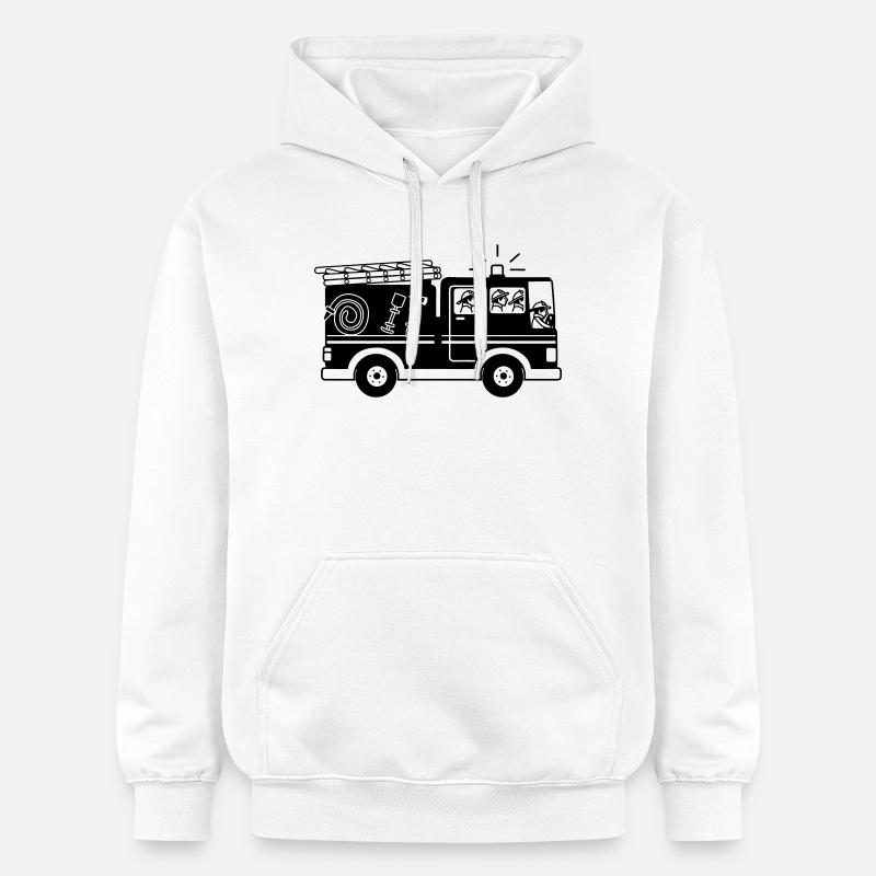 Voiture de pompiers - Sweat à capuche Softstyle® Gildan Unisexe - blanc