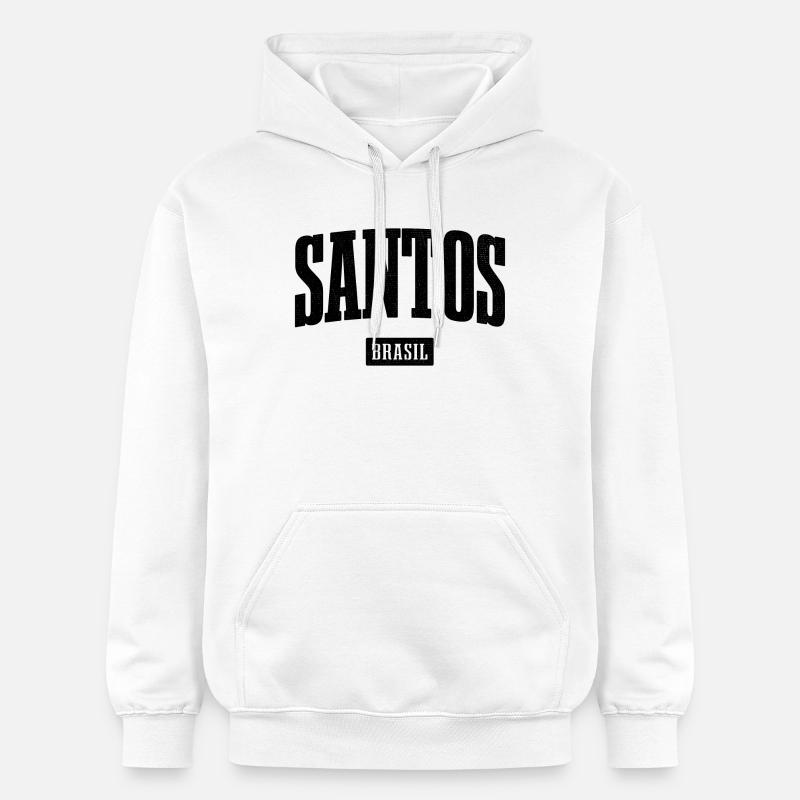 Lettrage en gras Santos Brasil - Sweat à capuche Softstyle® Gildan Unisexe - blanc