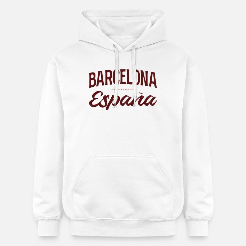 Barcelone - Sweat à capuche Softstyle® Gildan Unisexe - blanc
