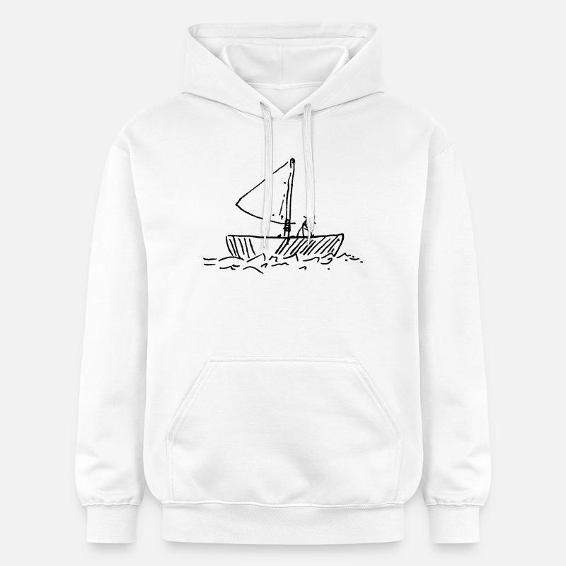 Pêcheurs dans le bateau - Sweat à capuche Softstyle® Gildan Unisexe - blanc