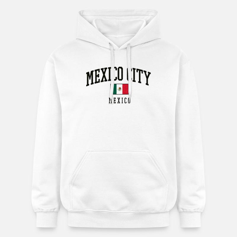 Lettrage de Mexico avec drapeau - Sweat à capuche Softstyle® Gildan Unisexe - blanc