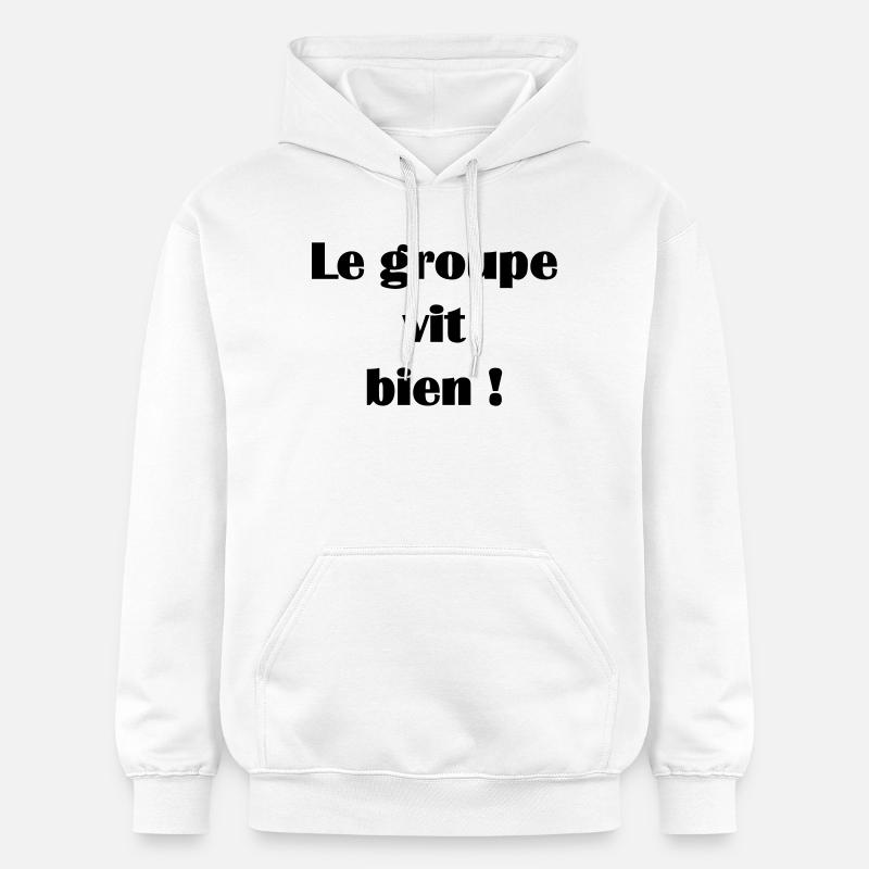 Le groupe vit bien ! - Sweat à capuche Softstyle® Gildan Unisexe - blanc