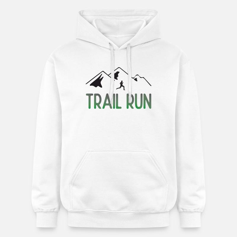 Course de sentier - Sweat à capuche Softstyle® Gildan Unisexe - blanc