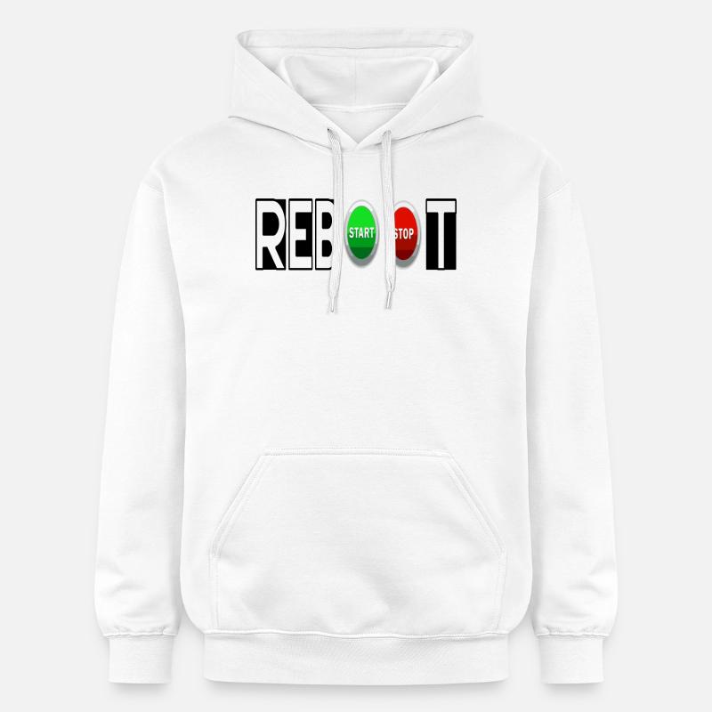 REBOOT - Sweat à capuche Softstyle® Gildan Unisexe - blanc