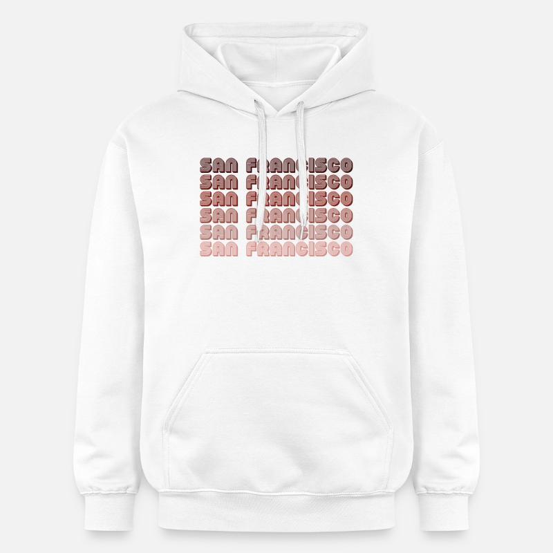 San Francisco Grid Gradient Pattern - Gildan Unisex Softstyle® Midweight Hoodie - white