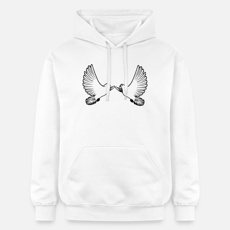 Deux pigeons transparents - Sweat à capuche Softstyle® Gildan Unisexe - blanc
