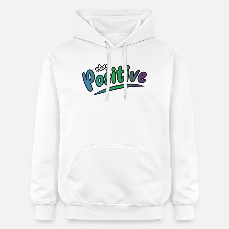 Restez positif - Sweat à capuche Softstyle® Gildan Unisexe - blanc