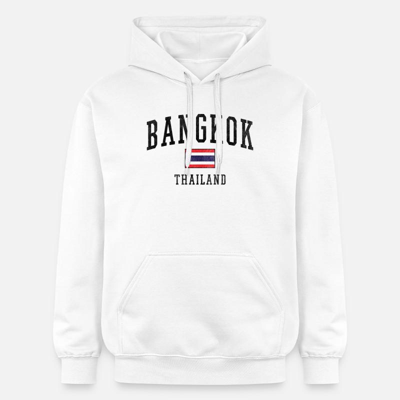 Bande minimale du drapeau thaïlandais - Sweat à capuche Softstyle® Gildan Unisexe - blanc