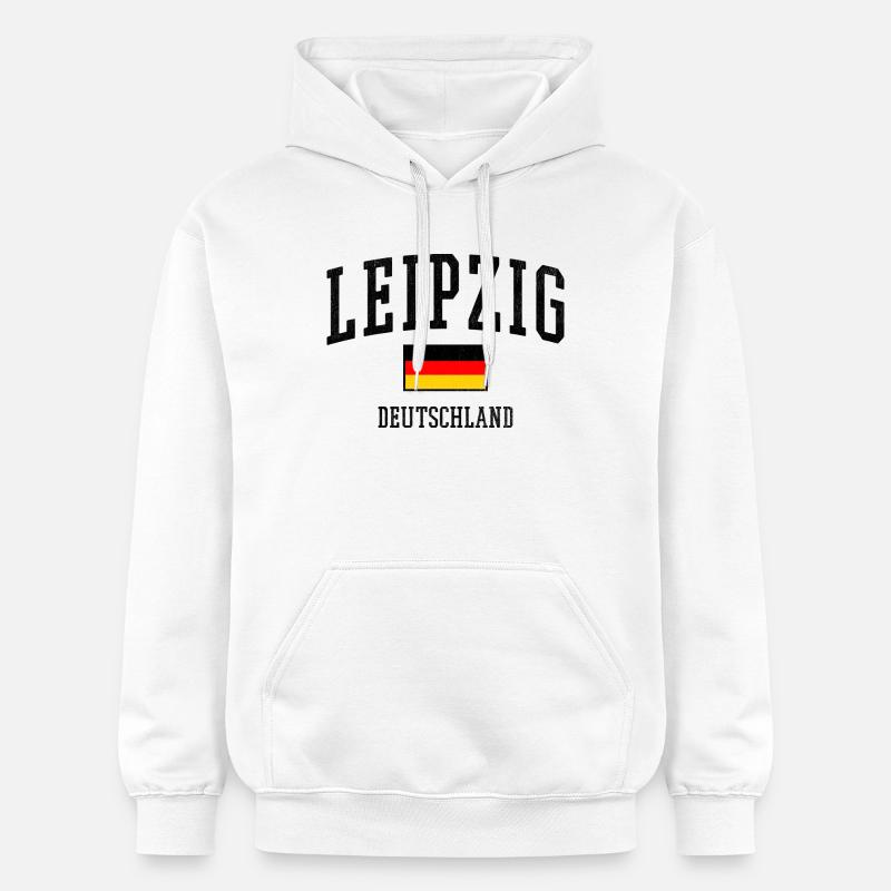 Leipzig Allemagne Design avec drapeau - Sweat à capuche Softstyle® Gildan Unisexe - blanc