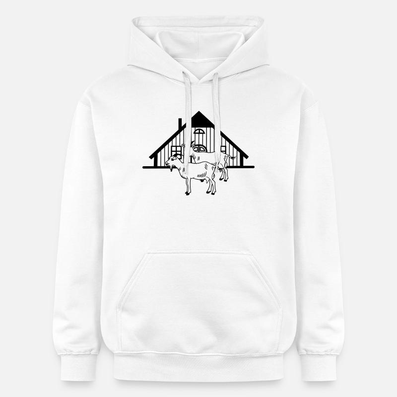 Ziegenfarm oder Stall - Gildan Unisex Softstyle® Midweight Hoodie - Weiß