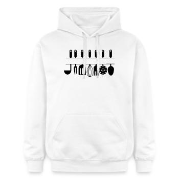 Cutout for own text kitchen utensils - Gildan Unisex Softstyle® Midweight Hoodie - white - Front - Liana (172cm) & Jaron (178cm)
