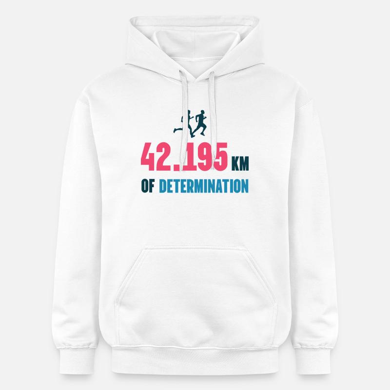 Marathon - 42,195 km de détermination - Sweat à capuche Softstyle® Gildan Unisexe - blanc