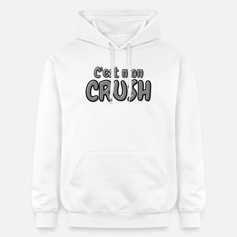 C'est mon crush, crush, béguin - Sweat à capuche Softstyle® Gildan Unisexe - blanc
