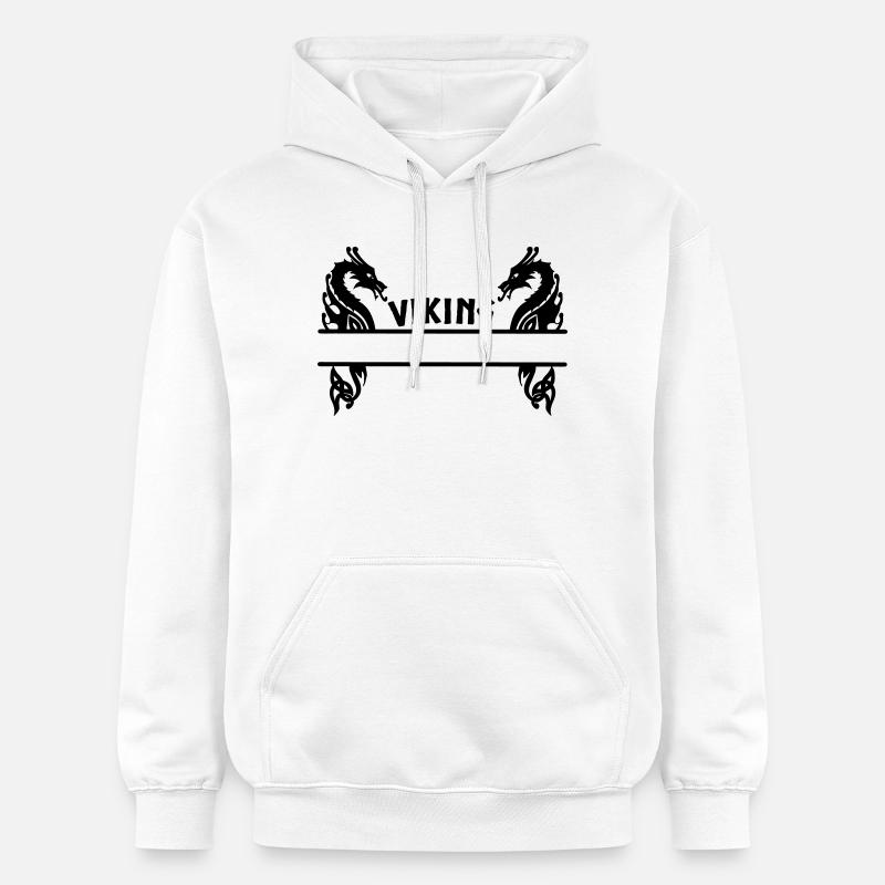 Bannière Viking à deux dragons - Sweat à capuche Softstyle® Gildan Unisexe - blanc