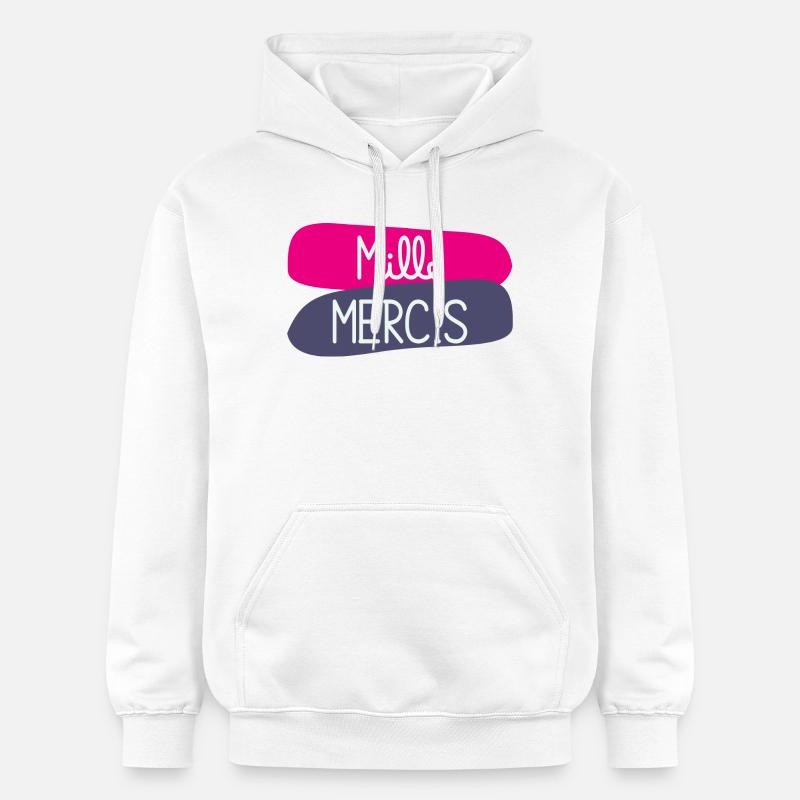 MERCI. MAÎTRESSE. MAÎTRE. MERCI MAÎTRESSE - Sweat à capuche Softstyle® Gildan Unisexe - blanc