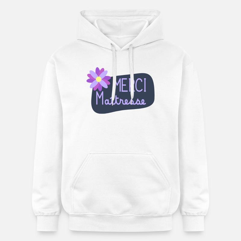 MAÎTRESSE. MERCI. MERCI MAÎTRESSE. CADEAU - Sweat à capuche Softstyle® Gildan Unisexe - blanc