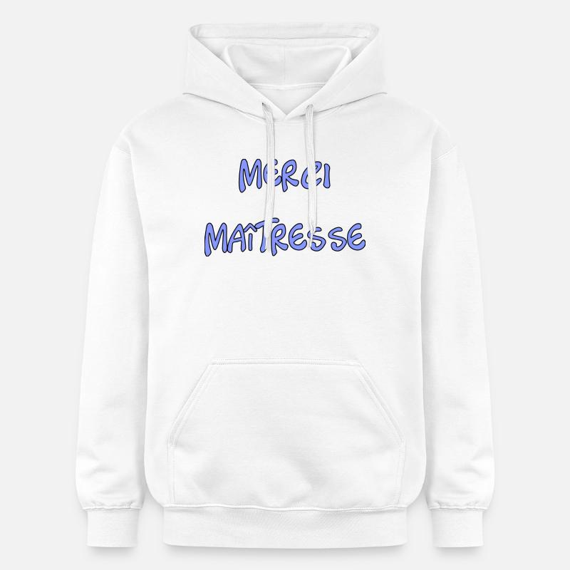 MAÎTRESSE. MERCI. MERCI MAÎTRESSE - Sweat à capuche Softstyle® Gildan Unisexe - blanc