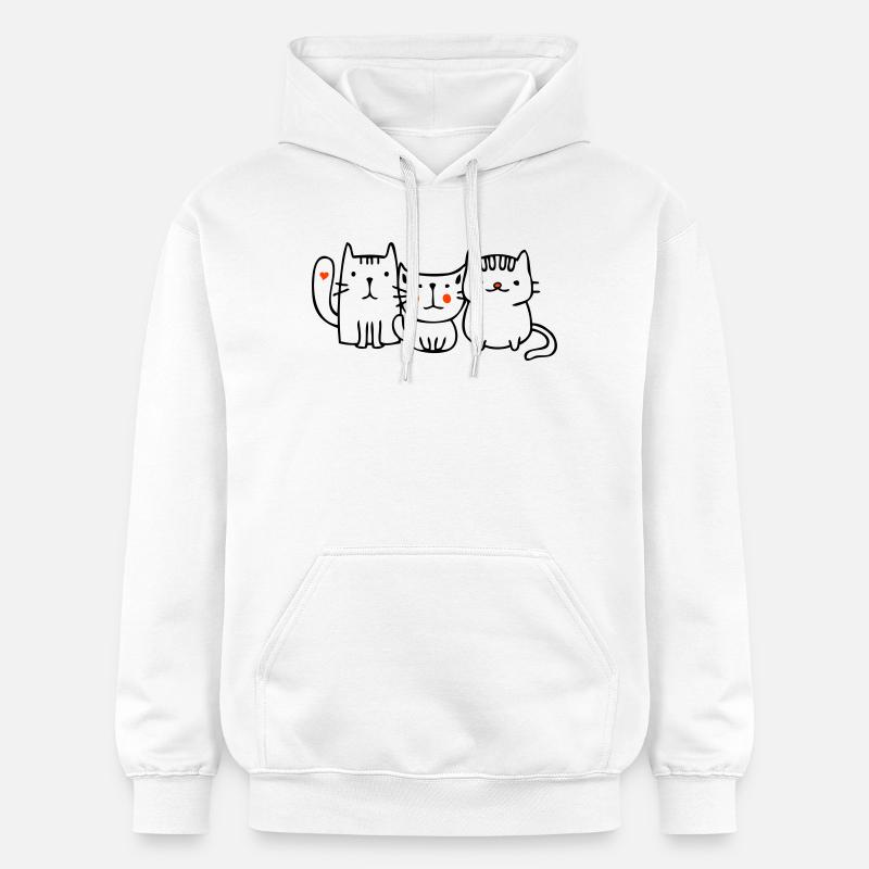 Chats, amis - Sweat à capuche Softstyle® Gildan Unisexe - blanc