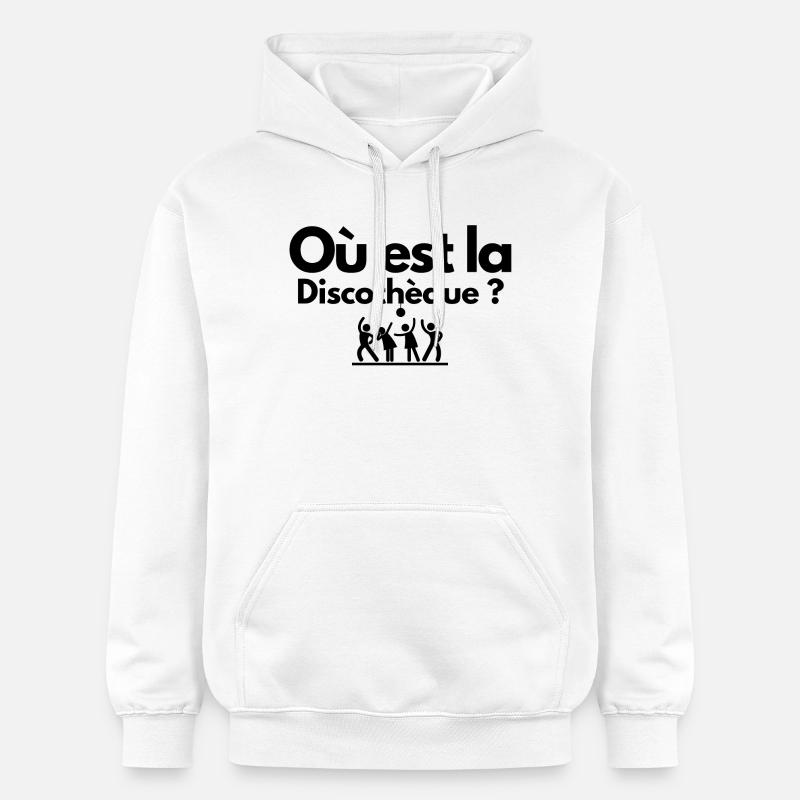 discothèque, boite de nuit, DJ - Sweat à capuche Softstyle® Gildan Unisexe - blanc