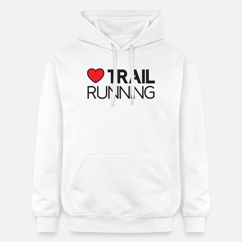 J’adore le trail running - Sweat à capuche Softstyle® Gildan Unisexe - blanc