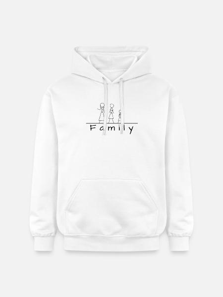Stick figure family - Gildan Unisex Softstyle® Midweight Hoodie - white
